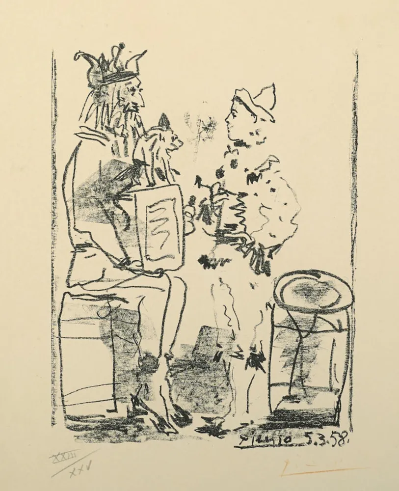 Lithographie Picasso - Les Saltimbanques, from Souvenirs d'un collectionneur (B. 855; M. 285)
