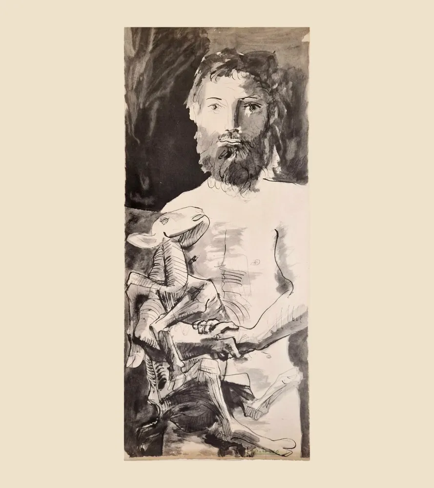 Lithographie Picasso - L'HOMME AU MOUTON (1967)