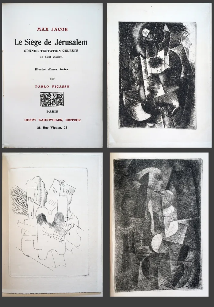 Illustriertes Buch Picasso - Max Jacob. LE SIÈGE DE JÉRUSALEM. 3 eaux-fortes cubistes de Picasso (1914).