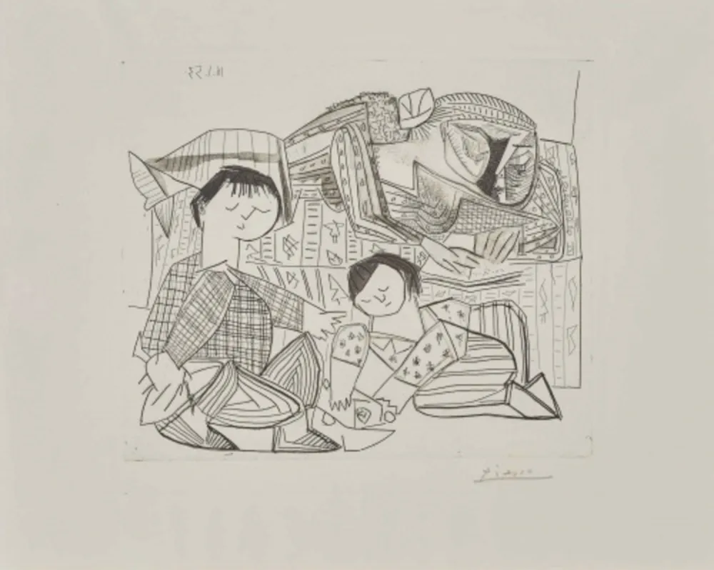 Radierung Und Aquatinta Picasso - Mere et Enfants