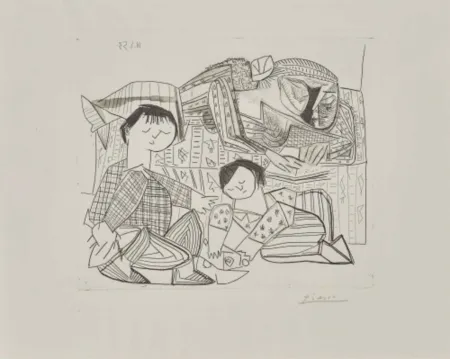 Radierung Und Aquatinta Picasso - Mere et Enfants
