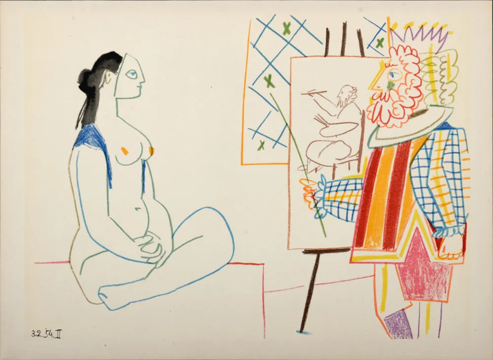 Lithographie Picasso - Model & King, 1954