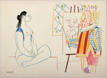 Lithographie Picasso - Model & King, 1954