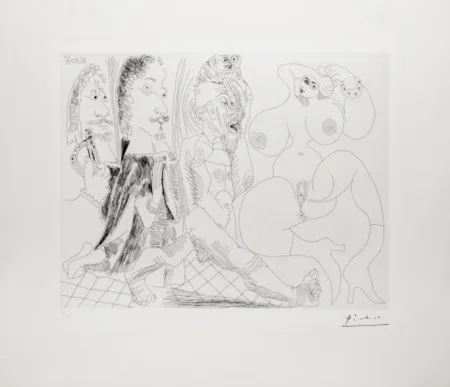 Stich Picasso - Mousquetaire, Abbé en Priére, Vieillard a la Chouette Et Odalisque: Méduse, Vierge ou Smple Femme?