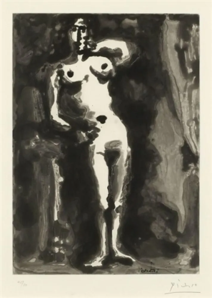 Aquatinta Picasso - Nu accudé, from Sable Mouvant