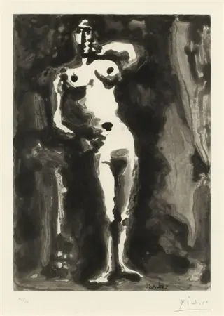 Aquatinta Picasso - Nu accudé, from Sable Mouvant