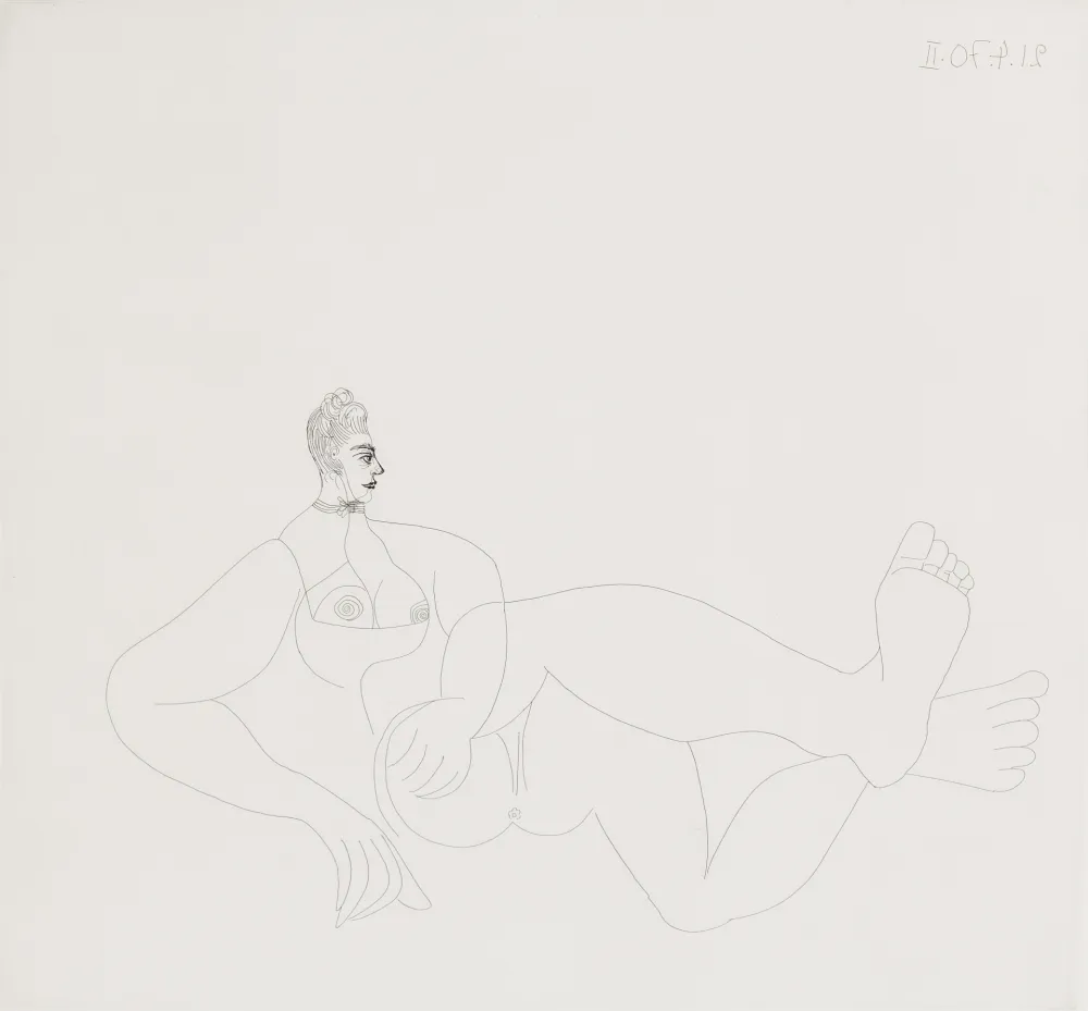 Radierung Picasso - Odalisque au collier de chien