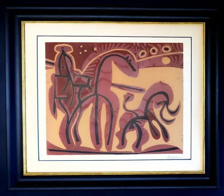 Keine Technische Picasso - Pablo Picasso (1881-1973) - Picador et Taureau - Linocut in colors on Arches paper - 1959