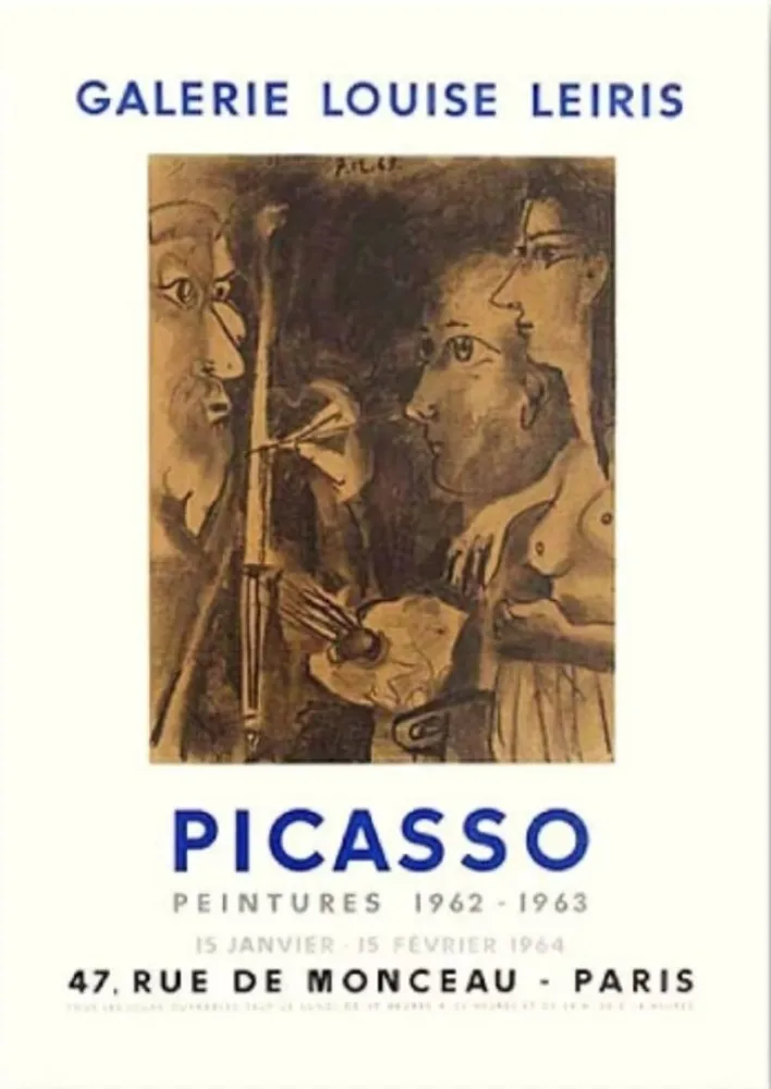 Lithographie Picasso - Pablo Picasso, Galerie Louise Leiris Exhibition Poster, 1962/1963, Lithograph on Vellum Paper