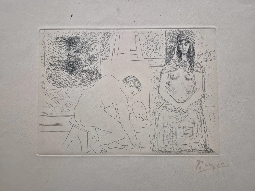 Stich Picasso - Peintre ramassant son Pinceau (Le Chef-d'Oeuvre Inconnu)