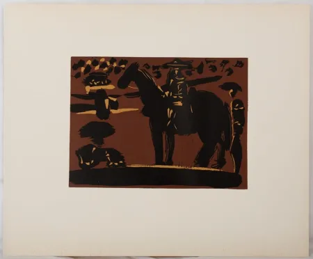 Linolschnitt Picasso - Picador entrant dans l'arène