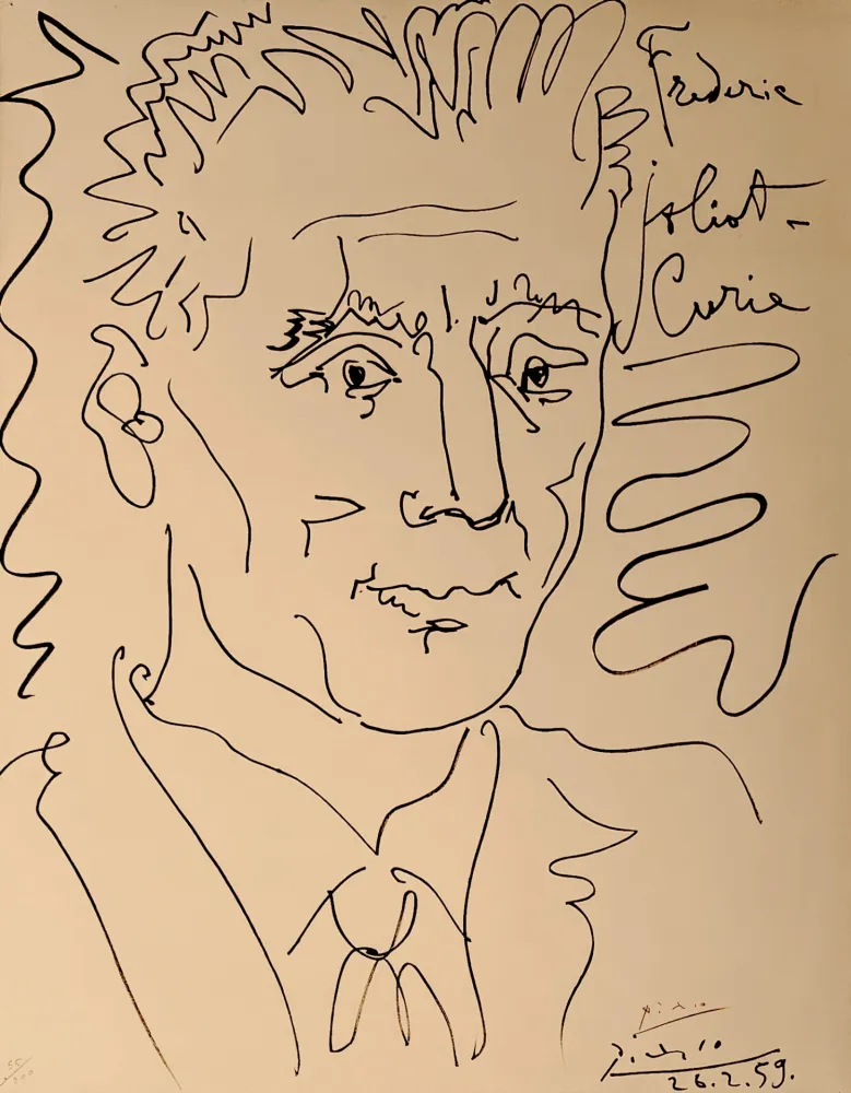 Lithographie Picasso - Portrait of Frederic Joliot-Curie