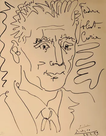 Lithographie Picasso - Portrait of Frederic Joliot-Curie