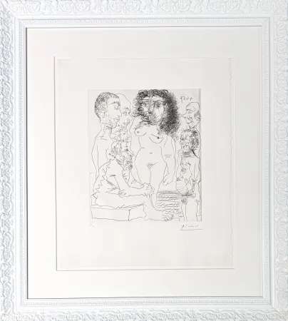 Stich Picasso - Réflexion du vieux peintre sur la femme