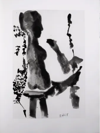 Aquatinta Picasso - Sculpteur devant sa sellette, avec un spectateur barbu, 1966 - A fantastic original etching (Aquatint) by the Master!
