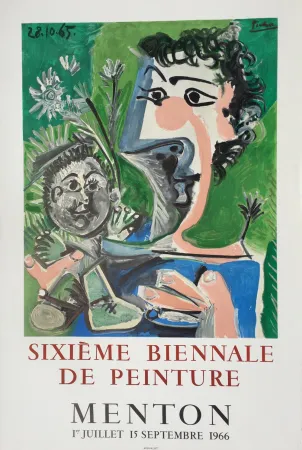 Lithographie Picasso - Sixieme Biennale de Peinture, Menton