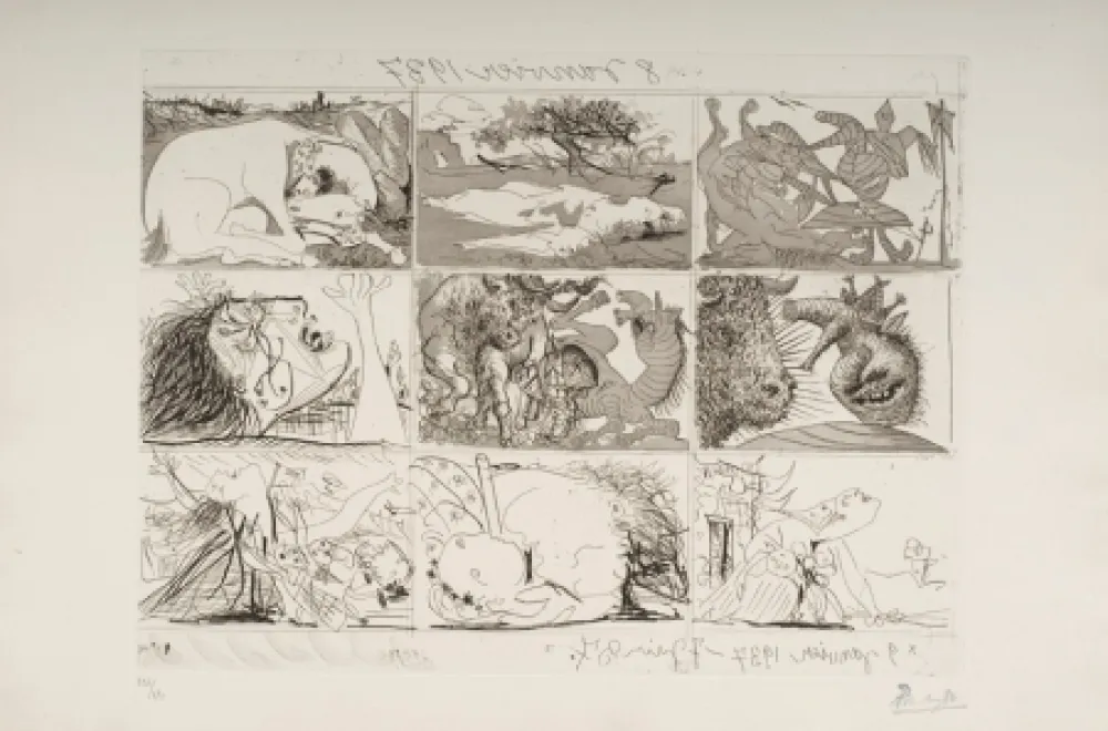 Radierung Und Aquatinta Picasso - Sueno y Mentira de Franco