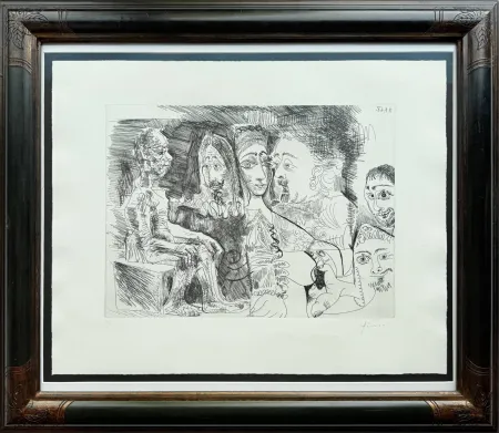 Radierung Picasso - Suite 347, 4 avril 1968, L. 17