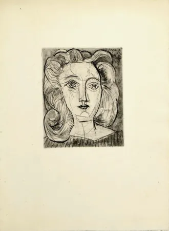 Radierung Picasso - Tête de Femme