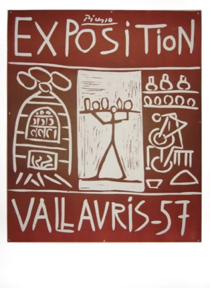 Linolschnitt Picasso - Vallauris 57