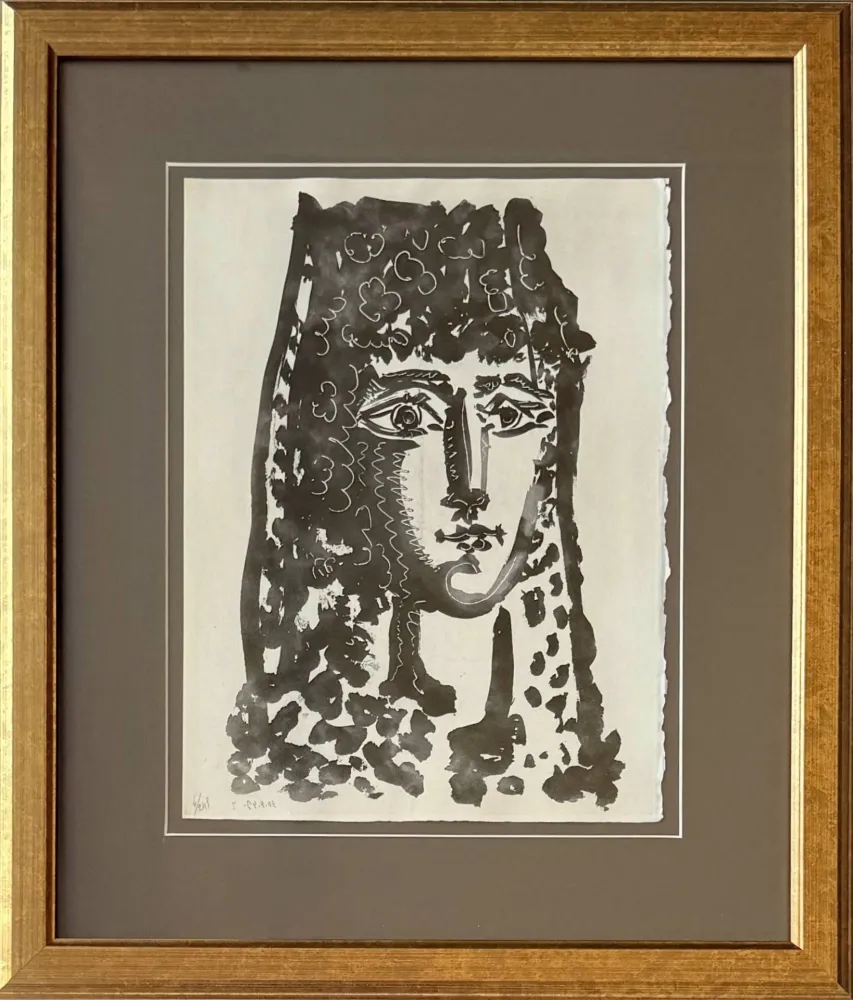 Aquatinta Picasso - Woman Wearing a Mantilla