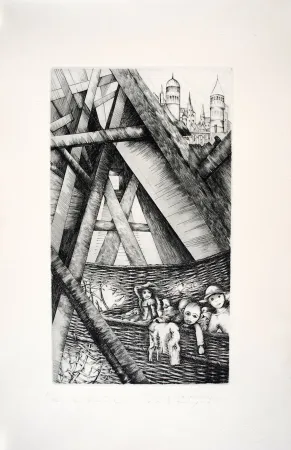 Radierung Und Aquatinta Pierron - La Panière