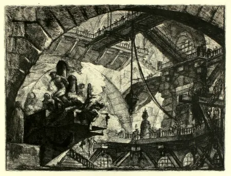 Stich Piranesi - Prisoners on a projecting Platform (Carceri X)