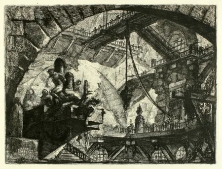 Stich Piranesi - Prisoners on a Projecting Platform (No. 10 from 