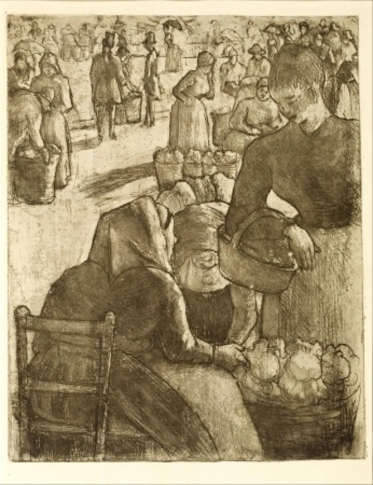 Stich Pissarro - Marché aux légumes, à Pontoise
