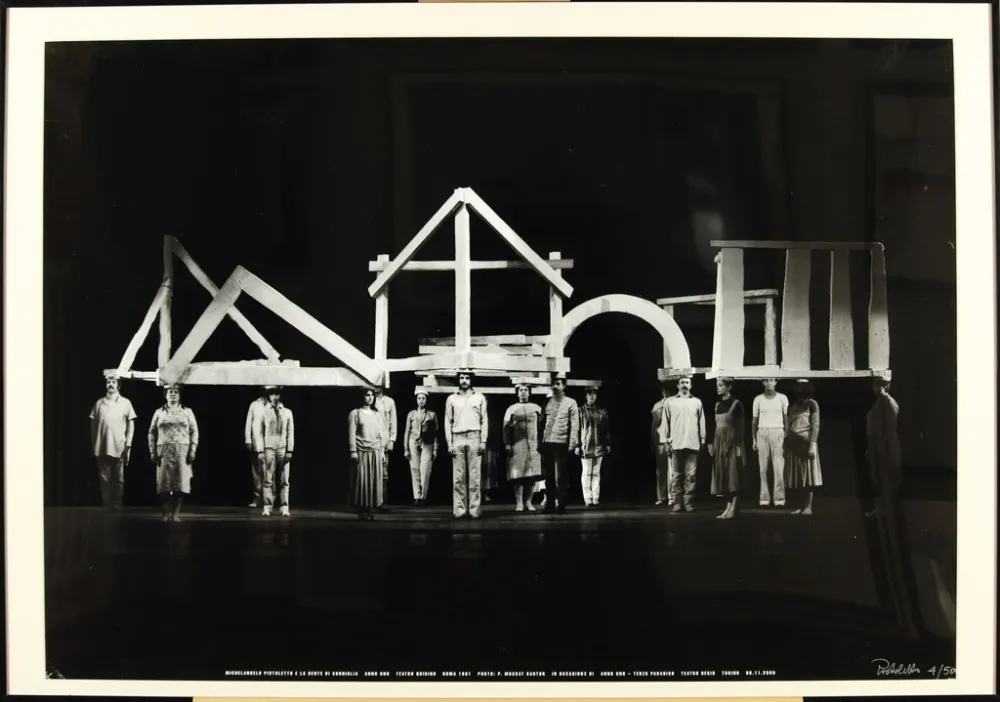 Fotografie Pistoletto - Michelangelo Pistoletto e la gente di Corniglia