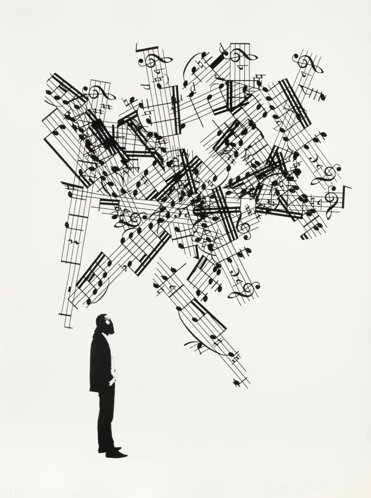 Holzschnitt Plensa - Suite du temps X