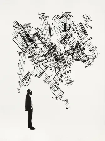 Holzschnitt Plensa - Suite du temps X