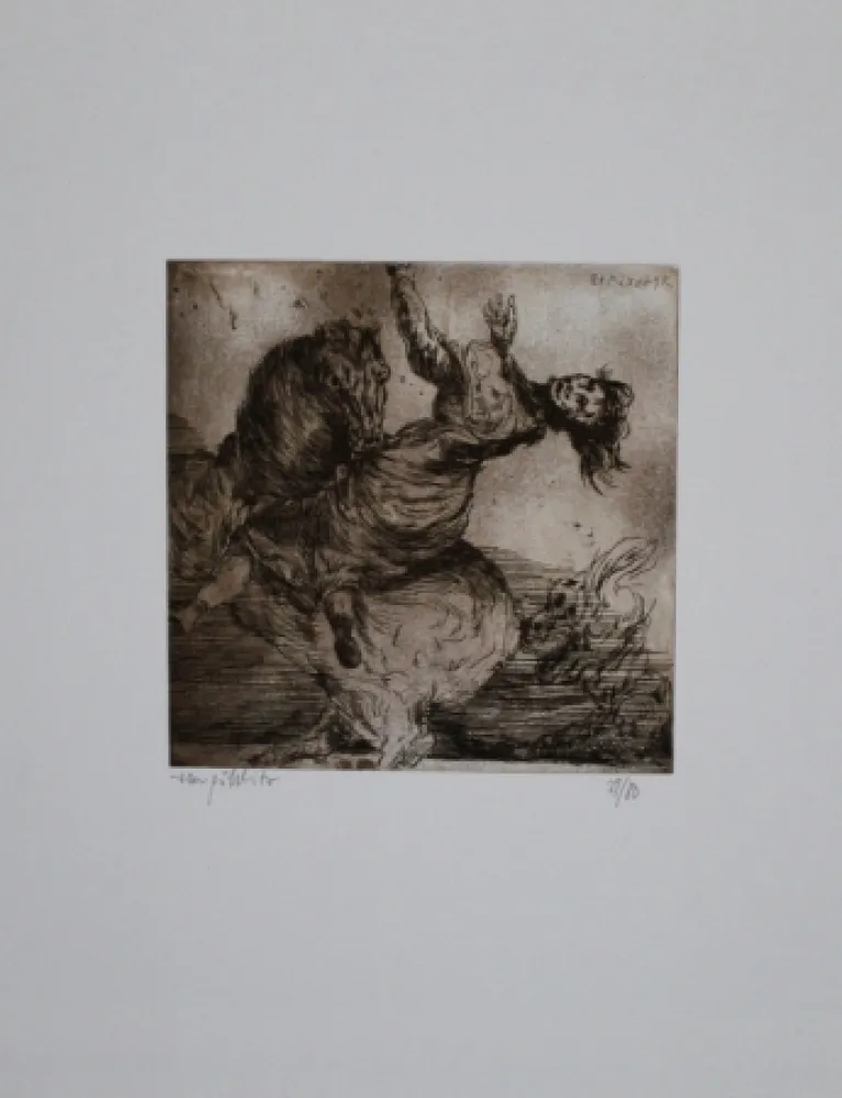 Radierung Und Aquatinta Pöhlitz - Wilder Ritt