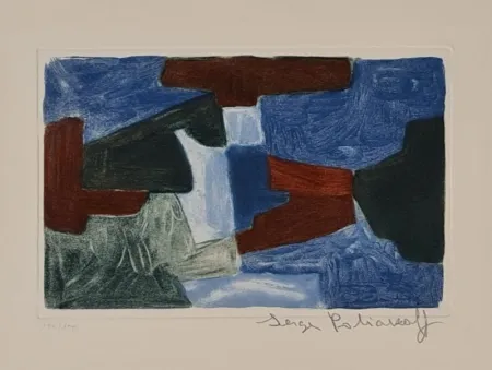 Stich Poliakoff - Composition bleue, verte et brune  XXXIII