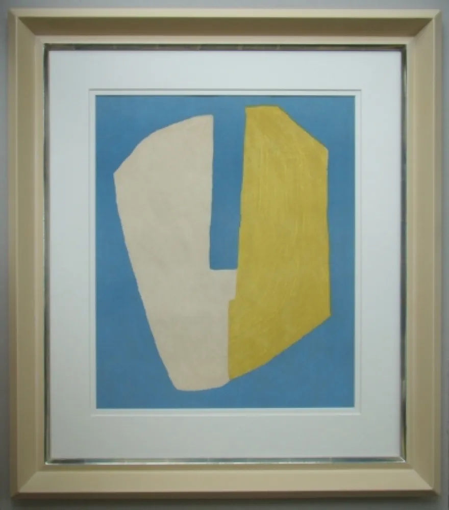 Lithographie Poliakoff - Composition jaune et bleue