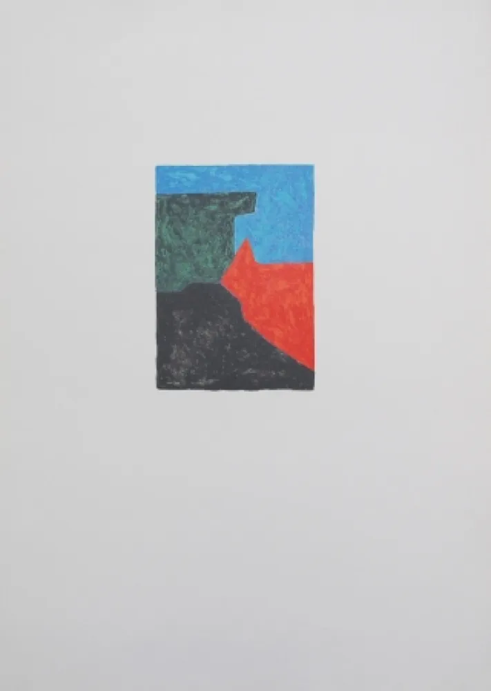 Lithographie Poliakoff - Composition noire, bleue et verte