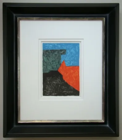 Lithographie Poliakoff - Composition noire, rouge, bleue et verte