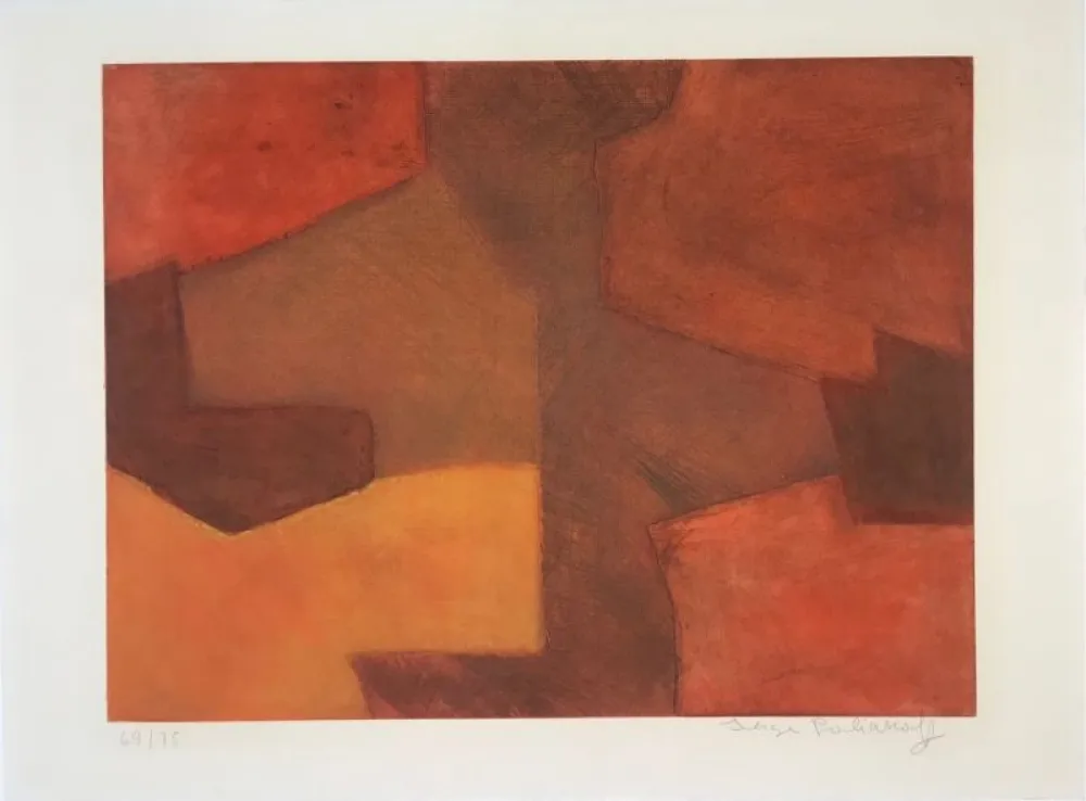 Stich Poliakoff - Composition orange et rouge XXIX 