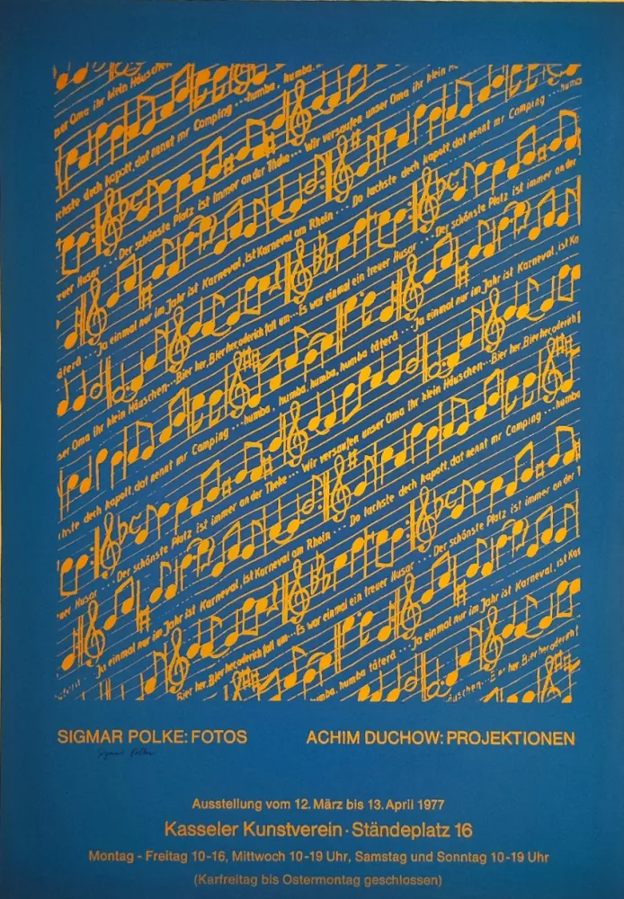 Siebdruck Polke - Ausstellungsplakat Kasseler Kunstverein, 1977.
