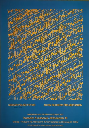 Siebdruck Polke - Ausstellungsplakat Kasseler Kunstverein, 1977.