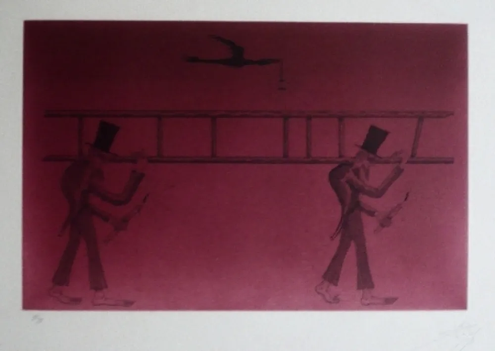 Radierung Und Aquatinta Ponç - Nocturne