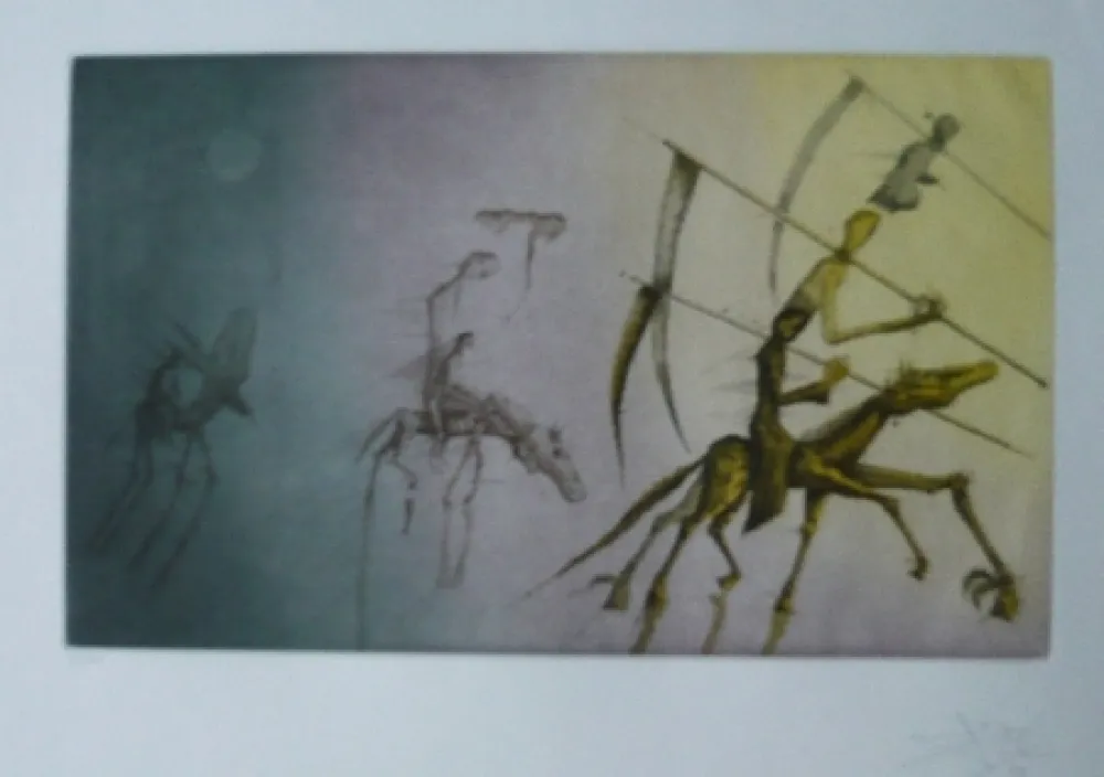 Radierung Und Aquatinta Ponç - Quichotte 1