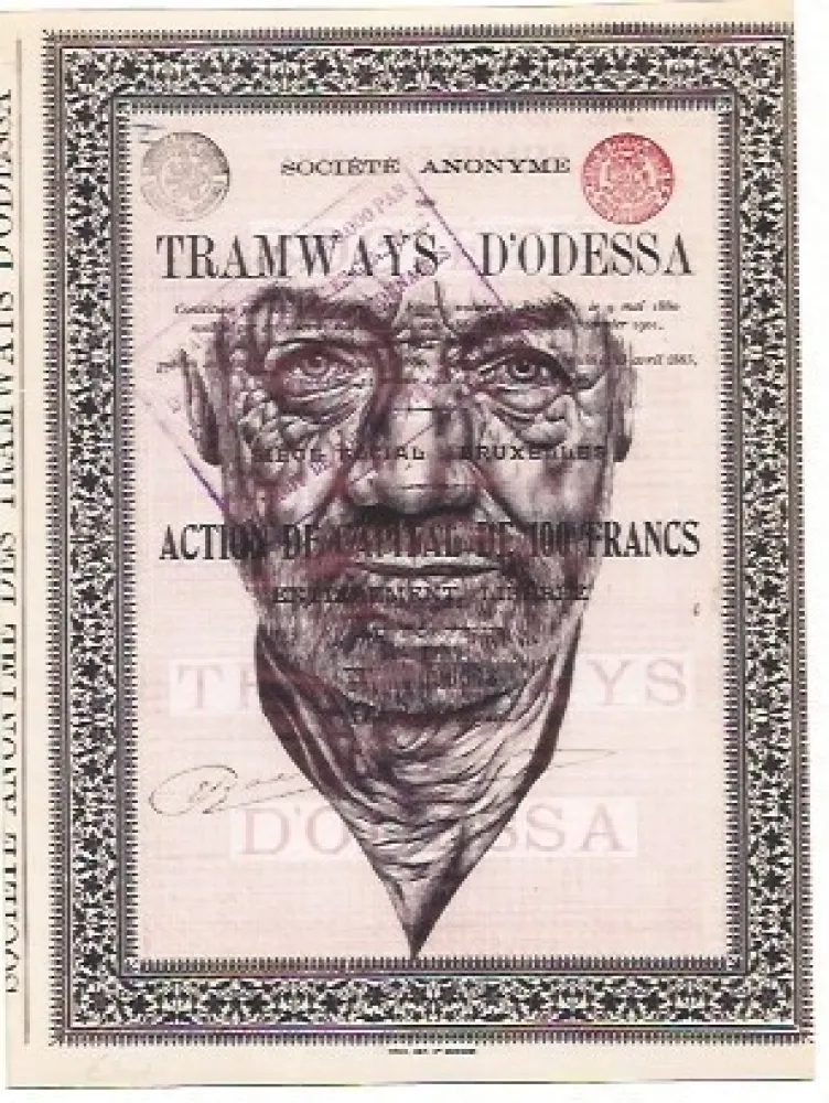 Kaltnadelradierung Powell - For all the lights of a Christmas tree, it still dies