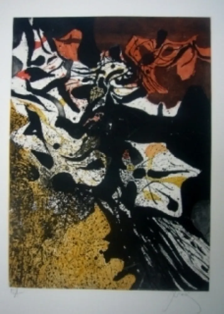 Radierung Und Aquatinta Prassinos - Automne