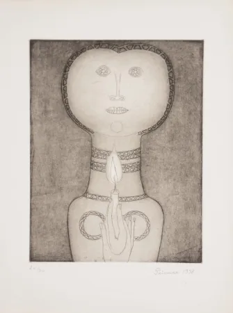 Radierung Prinner - Femme à la Bougie.