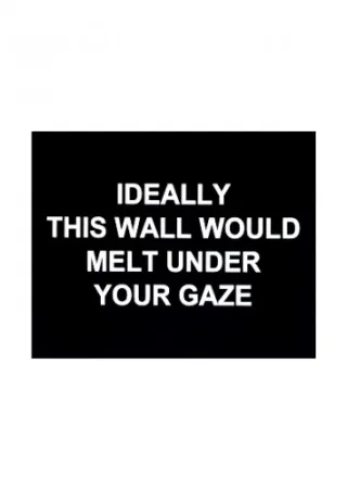 Stich Prouvost  - Ideally this wall would melt under your gaze