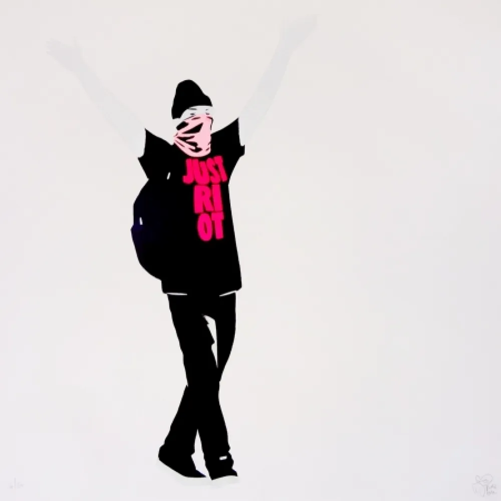 Siebdruck Pure Evil - Just Riot (Flouro pink)