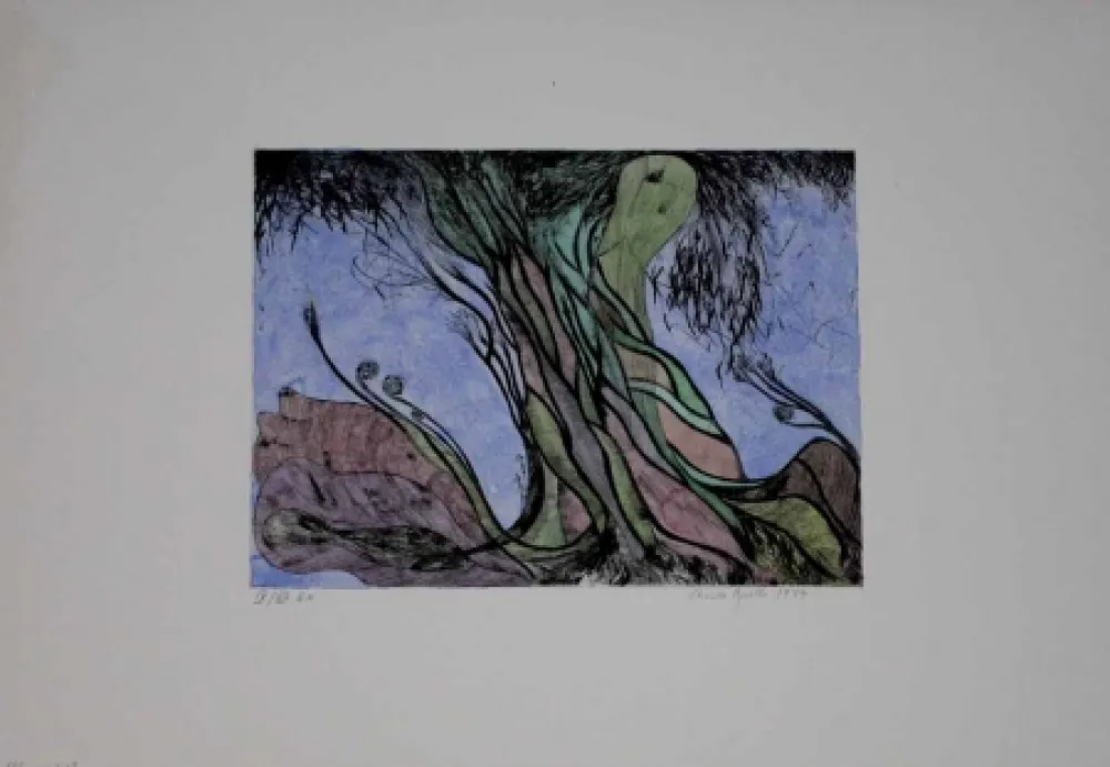 Kaltnadelradierung Pyroth - Alles wächst