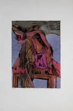 Kaltnadelradierung Pyroth - Auf dem Tisch / Auf der Krim 