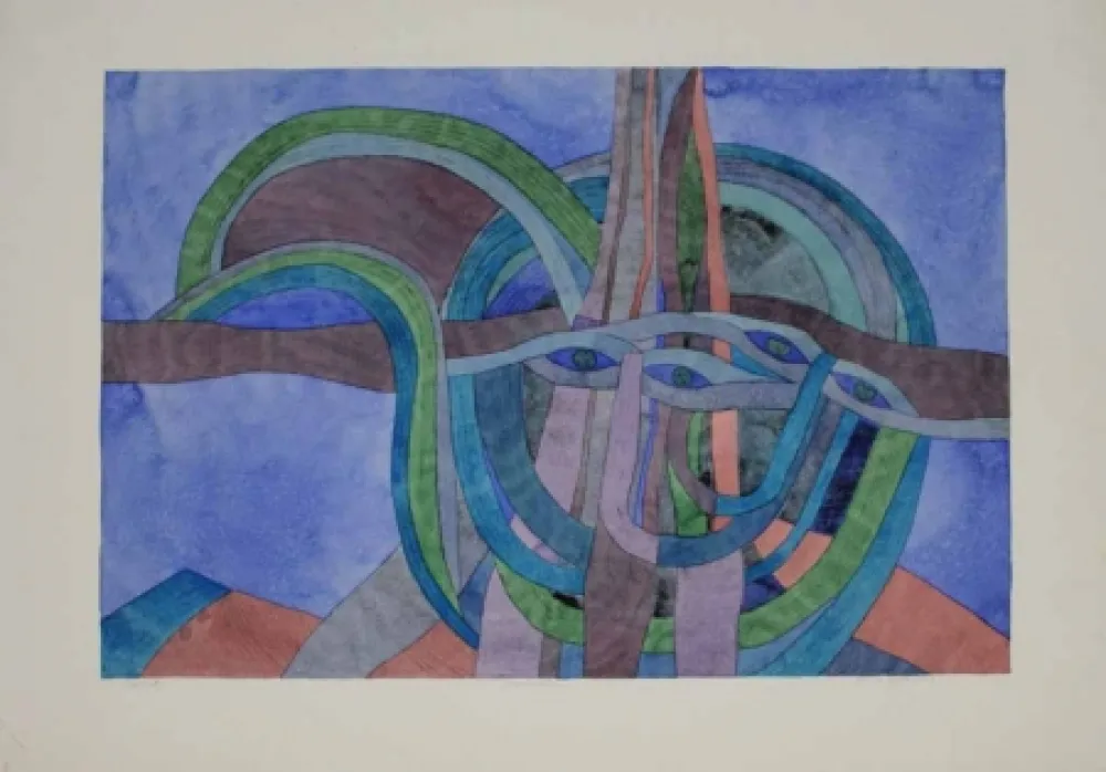 Radierung Und Aquatinta Pyroth - Rundmasken